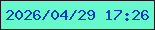 文字の大きさ：2、枠の色：1d1922、背景の色：66f9cc、文字の色：033dbc 無料ブログパーツのブログ時計