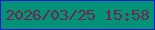 文字の大きさ：1、枠の色：1d1acd、背景の色：039278、文字の色：6f2648 無料ブログパーツのブログ時計