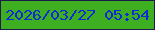 文字の大きさ：3、枠の色：1d1b4c、背景の色：3eaf20、文字の色：0e29d8 無料ブログパーツのブログ時計