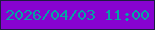 文字の大きさ：2、枠の色：1d1c41、背景の色：8703d0、文字の色：04a5a3 無料ブログパーツのブログ時計