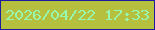 文字の大きさ：3、枠の色：1d1c9f、背景の色：b4c03e、文字の色：98f7ae 無料ブログパーツのブログ時計