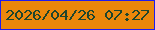 文字の大きさ：3、枠の色：1d1cef、背景の色：ea870b、文字の色：1d452d 無料ブログパーツのブログ時計