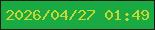 文字の大きさ：4、枠の色：1d1e0f、背景の色：19aa44、文字の色：c8d72e 無料ブログパーツのブログ時計
