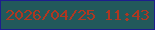 文字の大きさ：2、枠の色：1d1e8e、背景の色：22595b、文字の色：af3721 無料ブログパーツのブログ時計