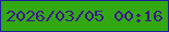文字の大きさ：2、枠の色：1d1f99、背景の色：32a912、文字の色：3b1691 無料ブログパーツのブログ時計