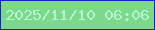 文字の大きさ：2、枠の色：1d1fcb、背景の色：7bd989、文字の色：b6f4d5 無料ブログパーツのブログ時計