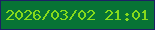 文字の大きさ：5、枠の色：1d2065、背景の色：077335、文字の色：86da1b 無料ブログパーツのブログ時計