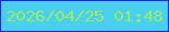 文字の大きさ：1、枠の色：1d20e1、背景の色：49d0f1、文字の色：9aeb69 無料ブログパーツのブログ時計