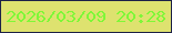 文字の大きさ：1、枠の色：1d2147、背景の色：dee26f、文字の色：7ff738 無料ブログパーツのブログ時計