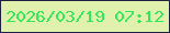 文字の大きさ：3、枠の色：1d2240、背景の色：dff1ad、文字の色：34e75b 無料ブログパーツのブログ時計