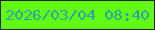 文字の大きさ：1、枠の色：1d232d、背景の色：61fb12、文字の色：32a3a0 無料ブログパーツのブログ時計