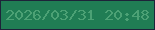 文字の大きさ：2、枠の色：1d2339、背景の色：207d54、文字の色：4ca175 無料ブログパーツのブログ時計