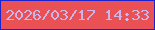 文字の大きさ：4、枠の色：1d23ca、背景の色：e95154、文字の色：cbb7eb 無料ブログパーツのブログ時計