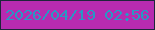 文字の大きさ：4、枠の色：1d253a、背景の色：b72bb0、文字の色：2998c4 無料ブログパーツのブログ時計