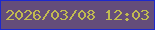 文字の大きさ：2、枠の色：1d29cc、背景の色：644d7a、文字の色：c1ba51 無料ブログパーツのブログ時計