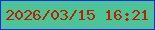 文字の大きさ：1、枠の色：1d29e1、背景の色：4cc498、文字の色：bc2000 無料ブログパーツのブログ時計