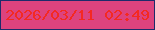 文字の大きさ：1、枠の色：1d2b6b、背景の色：dd437e、文字の色：f42922 無料ブログパーツのブログ時計