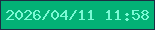 文字の大きさ：5、枠の色：1d2d43、背景の色：03b176、文字の色：7af9d4 無料ブログパーツのブログ時計