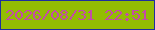 文字の大きさ：4、枠の色：1d2e9f、背景の色：93bc03、文字の色：c44ba8 無料ブログパーツのブログ時計
