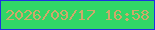 文字の大きさ：1、枠の色：1d31e1、背景の色：31d667、文字の色：cfa86a 無料ブログパーツのブログ時計