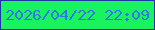 文字の大きさ：2、枠の色：1d35a6、背景の色：18f360、文字の色：3275eb 無料ブログパーツのブログ時計