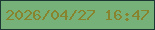 文字の大きさ：4、枠の色：1d3735、背景の色：76b179、文字の色：88832d 無料ブログパーツのブログ時計