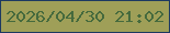 文字の大きさ：2、枠の色：1d3961、背景の色：9f9f58、文字の色：466a3d 無料ブログパーツのブログ時計