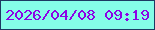 文字の大きさ：2、枠の色：1d3962、背景の色：85fde7、文字の色：8c03e5 無料ブログパーツのブログ時計