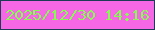 文字の大きさ：1、枠の色：1d3b54、背景の色：f567e5、文字の色：83fd4f 無料ブログパーツのブログ時計