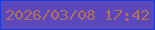 文字の大きさ：4、枠の色：1d3bd9、背景の色：5b48bc、文字の色：b46f57 無料ブログパーツのブログ時計