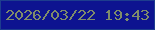 文字の大きさ：5、枠の色：1d3d8e、背景の色：0d1390、文字の色：7f8c6a 無料ブログパーツのブログ時計
