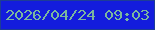 文字の大きさ：5、枠の色：1d3d96、背景の色：131cdd、文字の色：7bb69e 無料ブログパーツのブログ時計
