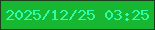 文字の大きさ：4、枠の色：1d3e1d、背景の色：18b731、文字の色：2cffac 無料ブログパーツのブログ時計