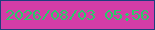 文字の大きさ：4、枠の色：1d3e7e、背景の色：d33da7、文字の色：2acb69 無料ブログパーツのブログ時計