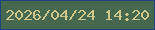 文字の大きさ：3、枠の色：1d4183、背景の色：46684e、文字の色：cdc78b 無料ブログパーツのブログ時計