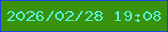 文字の大きさ：5、枠の色：1d42e7、背景の色：3a910b、文字の色：55f2da 無料ブログパーツのブログ時計