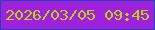 文字の大きさ：5、枠の色：1d43bd、背景の色：9e21dc、文字の色：c2cf17 無料ブログパーツのブログ時計