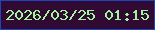 文字の大きさ：2、枠の色：1d45bb、背景の色：310a33、文字の色：a0f79a 無料ブログパーツのブログ時計