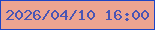 文字の大きさ：2、枠の色：1d45c5、背景の色：eca491、文字の色：4955b4 無料ブログパーツのブログ時計