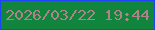 文字の大きさ：2、枠の色：1d45f6、背景の色：11843d、文字の色：ae848a 無料ブログパーツのブログ時計