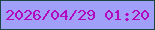文字の大きさ：1、枠の色：1d4643、背景の色：a0a0f8、文字の色：b206c0 無料ブログパーツのブログ時計
