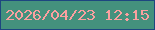 文字の大きさ：5、枠の色：1d4680、背景の色：44917d、文字の色：fba0a0 無料ブログパーツのブログ時計