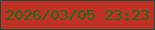 文字の大きさ：4、枠の色：1d494a、背景の色：be3123、文字の色：1c6f1d 無料ブログパーツのブログ時計