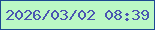 文字の大きさ：5、枠の色：1d4992、背景の色：bbf8c5、文字の色：4a55b1 無料ブログパーツのブログ時計