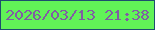 文字の大きさ：4、枠の色：1d4e6e、背景の色：61f357、文字の色：815ca4 無料ブログパーツのブログ時計