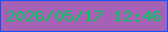 文字の大きさ：1、枠の色：1d50f9、背景の色：a661b4、文字の色：00c762 無料ブログパーツのブログ時計