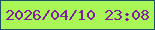 文字の大きさ：4、枠の色：1d5165、背景の色：a9f756、文字の色：7e219f 無料ブログパーツのブログ時計