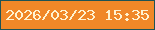 文字の大きさ：4、枠の色：1d5355、背景の色：f08828、文字の色：fff3d0 無料ブログパーツのブログ時計