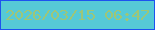 文字の大きさ：1、枠の色：1d53ef、背景の色：56cad6、文字の色：9dc678 無料ブログパーツのブログ時計