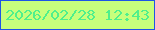 文字の大きさ：5、枠の色：1d56e6、背景の色：c7ff7c、文字の色：4fef8c 無料ブログパーツのブログ時計